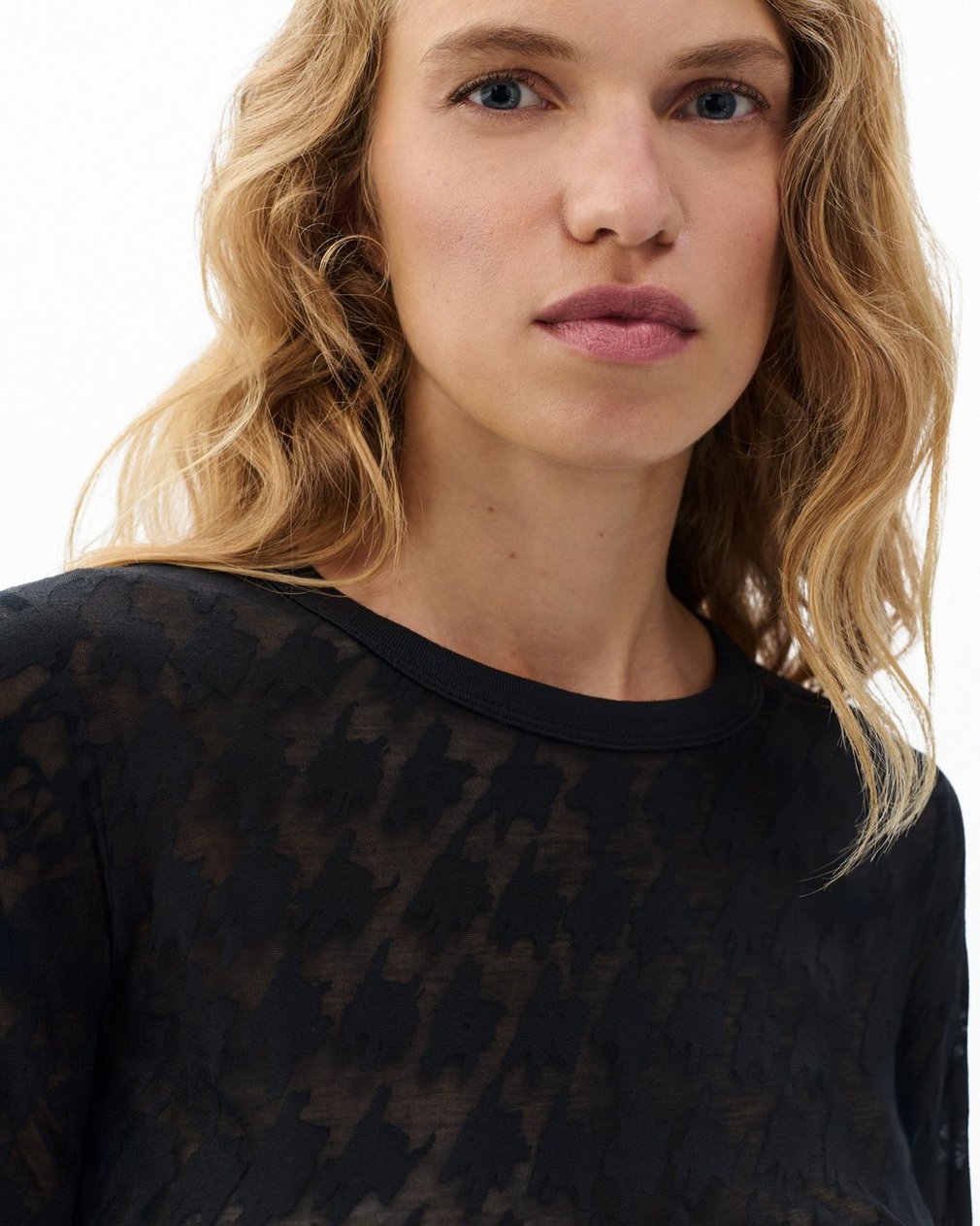 Valencia Houndstooth Tee - Black - Image 4