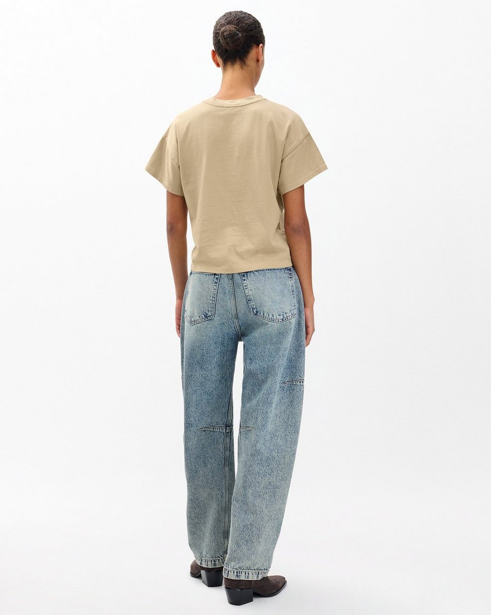 Kelly Boxy Cotton Tee - Dusty Taupe - Image 6