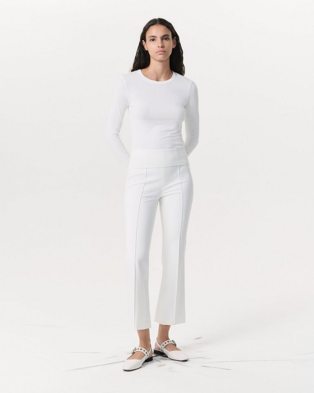 Luca Long Sleeve Tee - White - Image 3