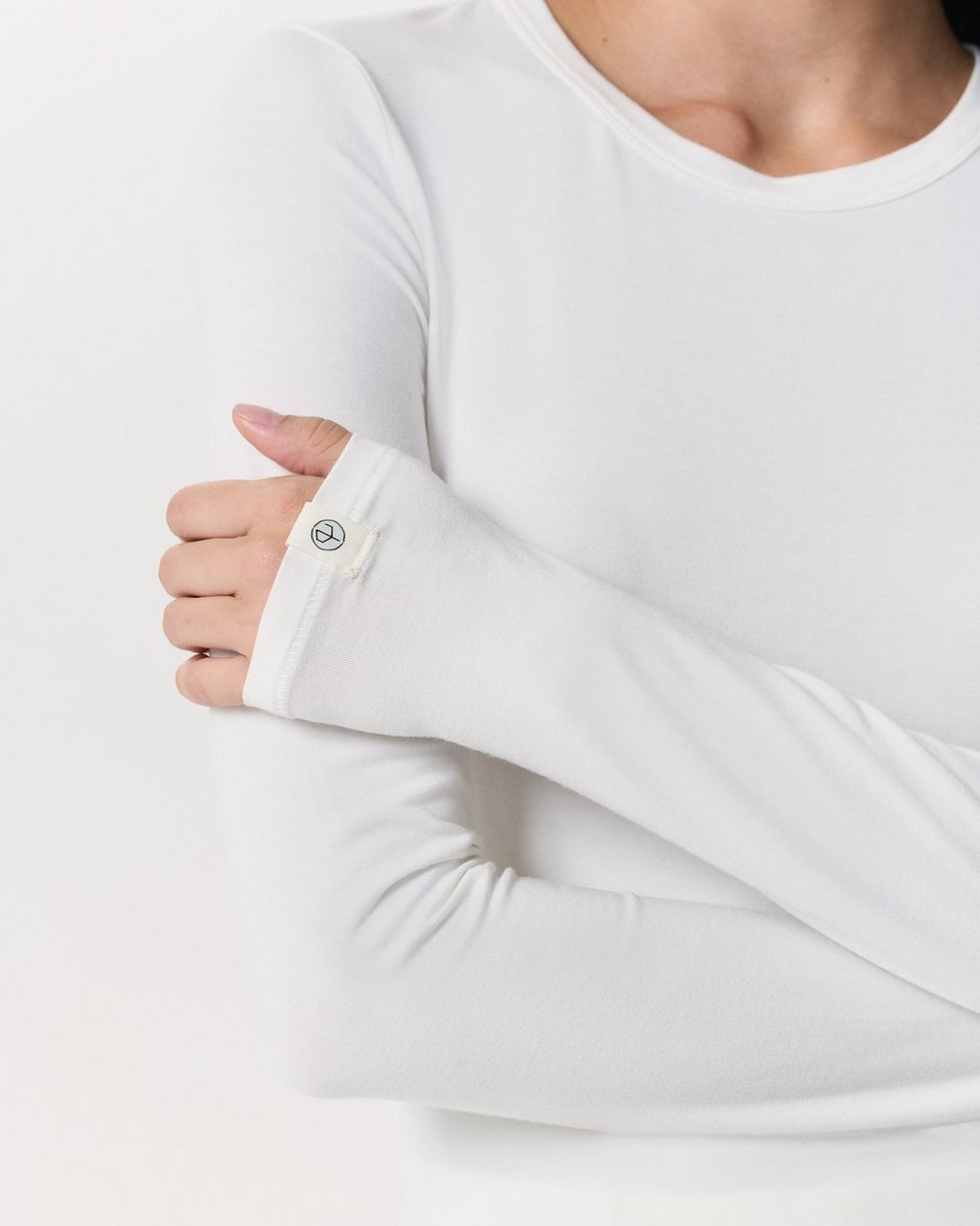 Luca Long Sleeve Tee - White - Image 5