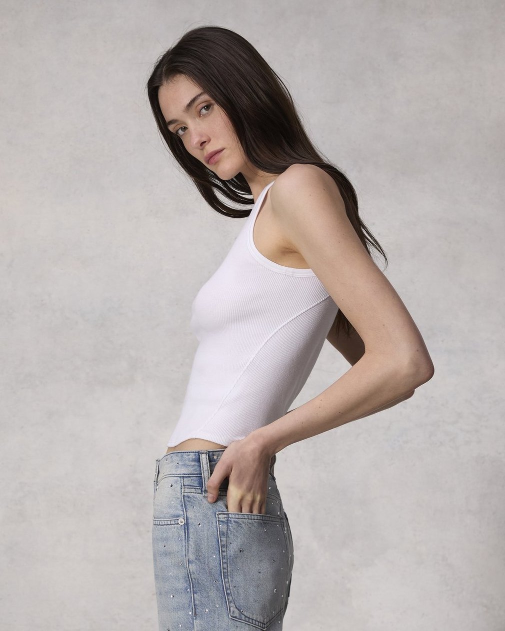 Essential Rib String Tank - White - Image 3