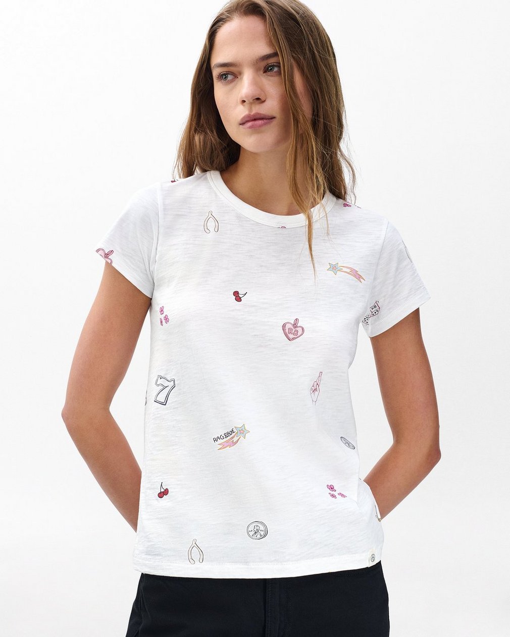 Lucky Charm Graphic Tee - White Multi - Image 4