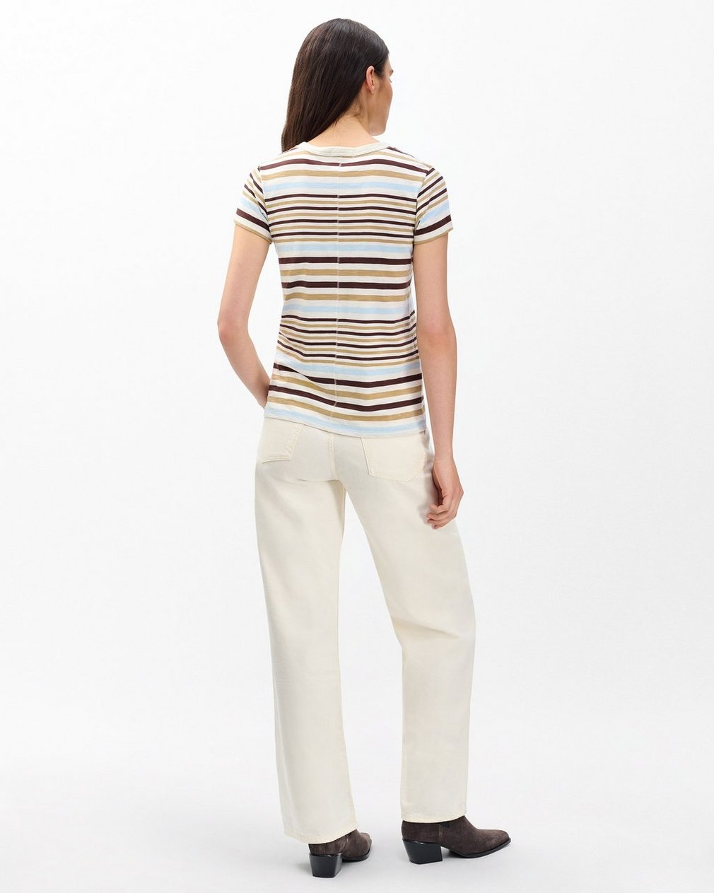 The Slub Striped Tee - Ivory Multi - Image 5