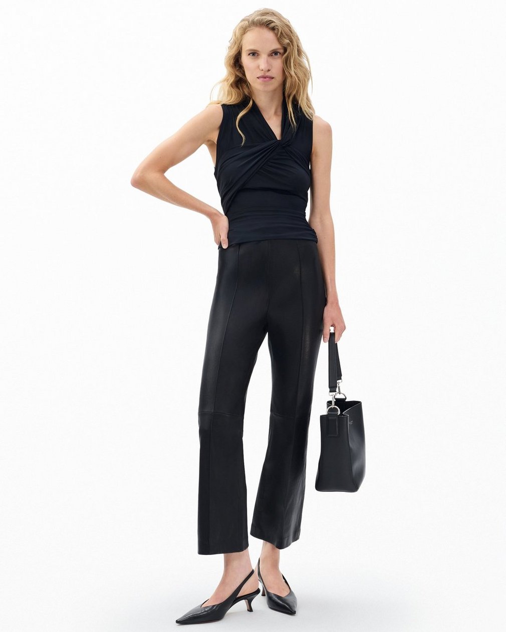 Clara Drape Tank Top - Black - Image 3