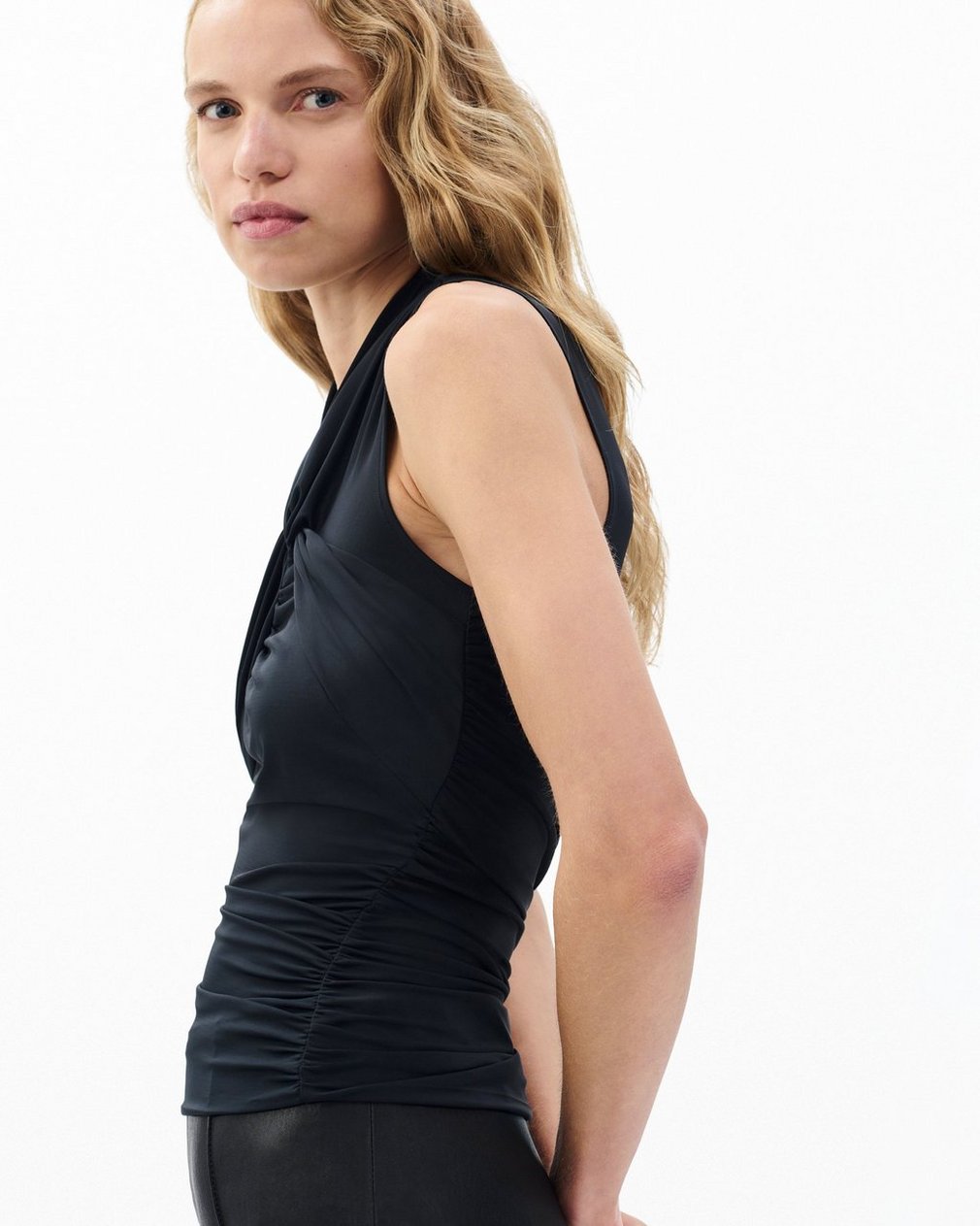 Clara Drape Tank Top - Black - Image 5
