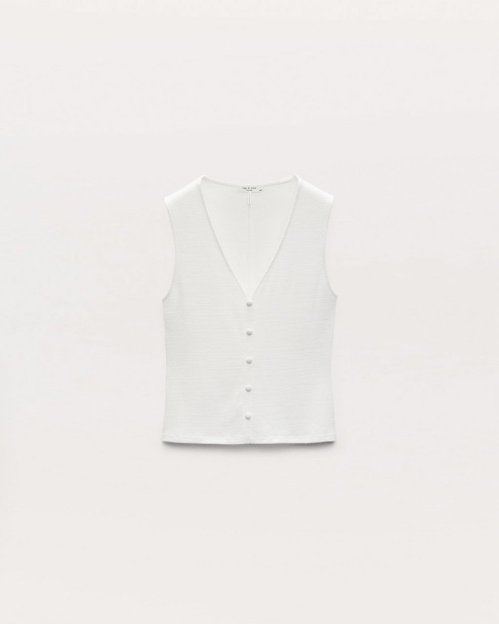 Knit Button Tank Top - Chalk - Image 2