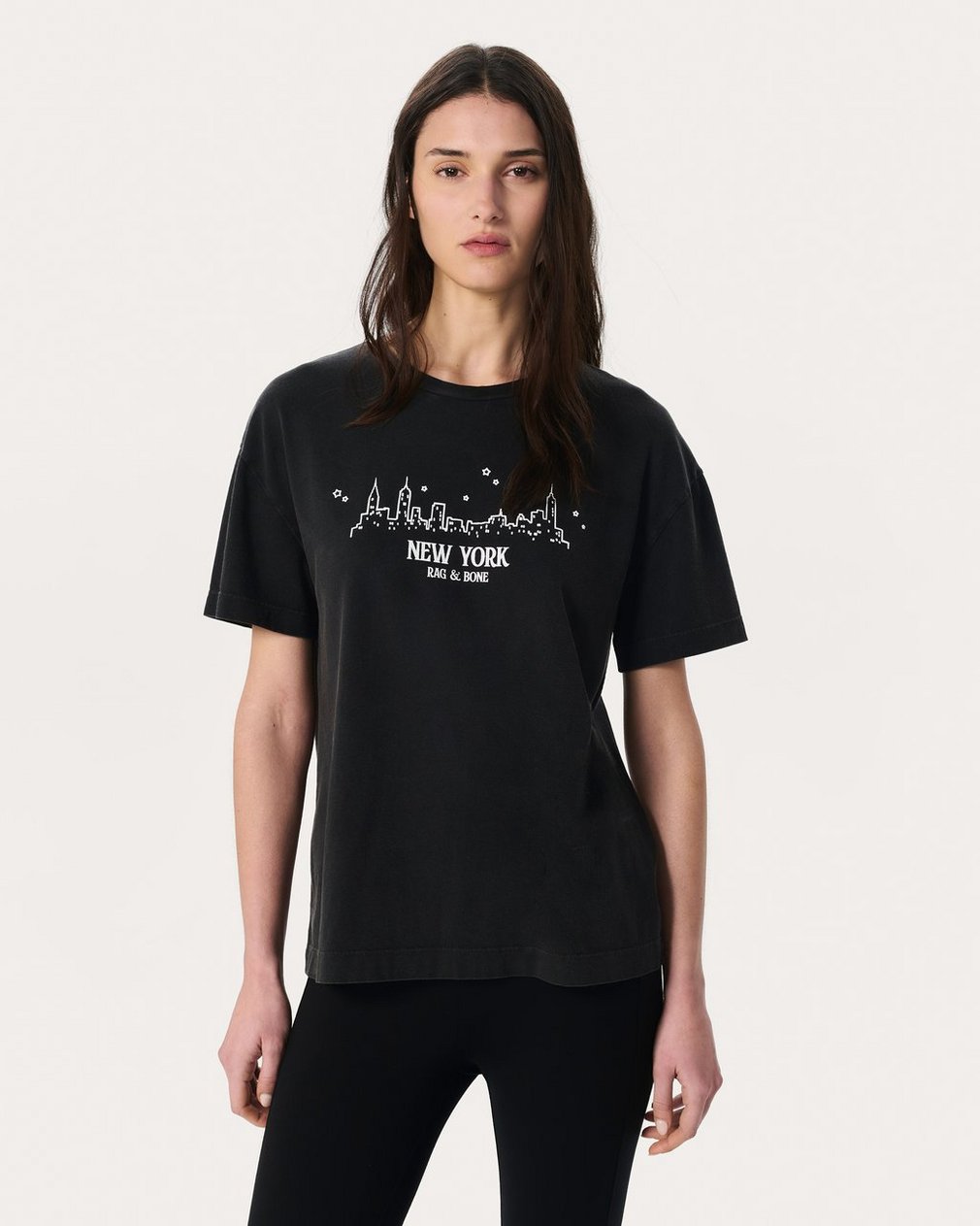 NYC Skyline Graphic Tee - Washed Black