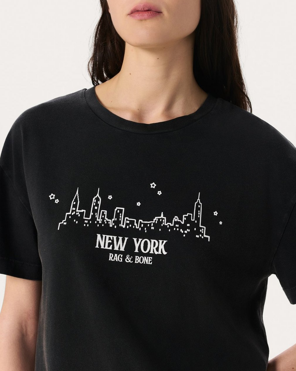 NYC Skyline Graphic Tee - Washed Black - Image 4