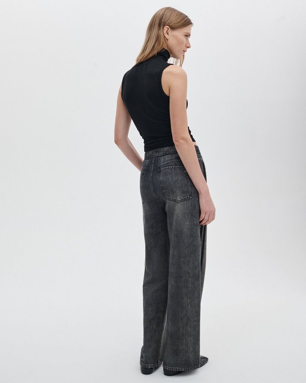 Miramar Wide-Leg Track Pants - Washed Black - Image 6