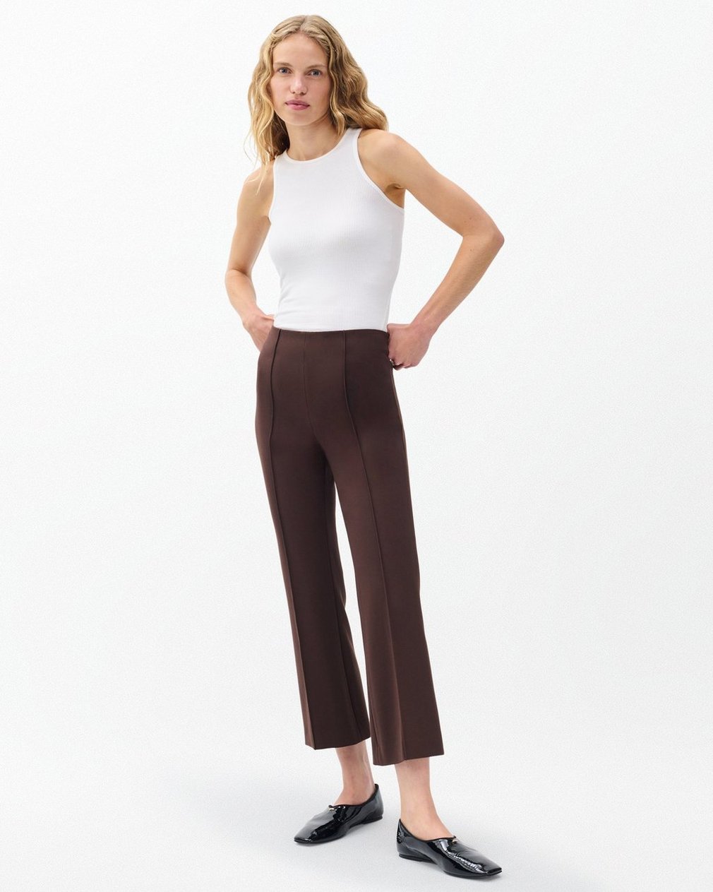 Irina Kick Flare Pants - Coffee - Image 3