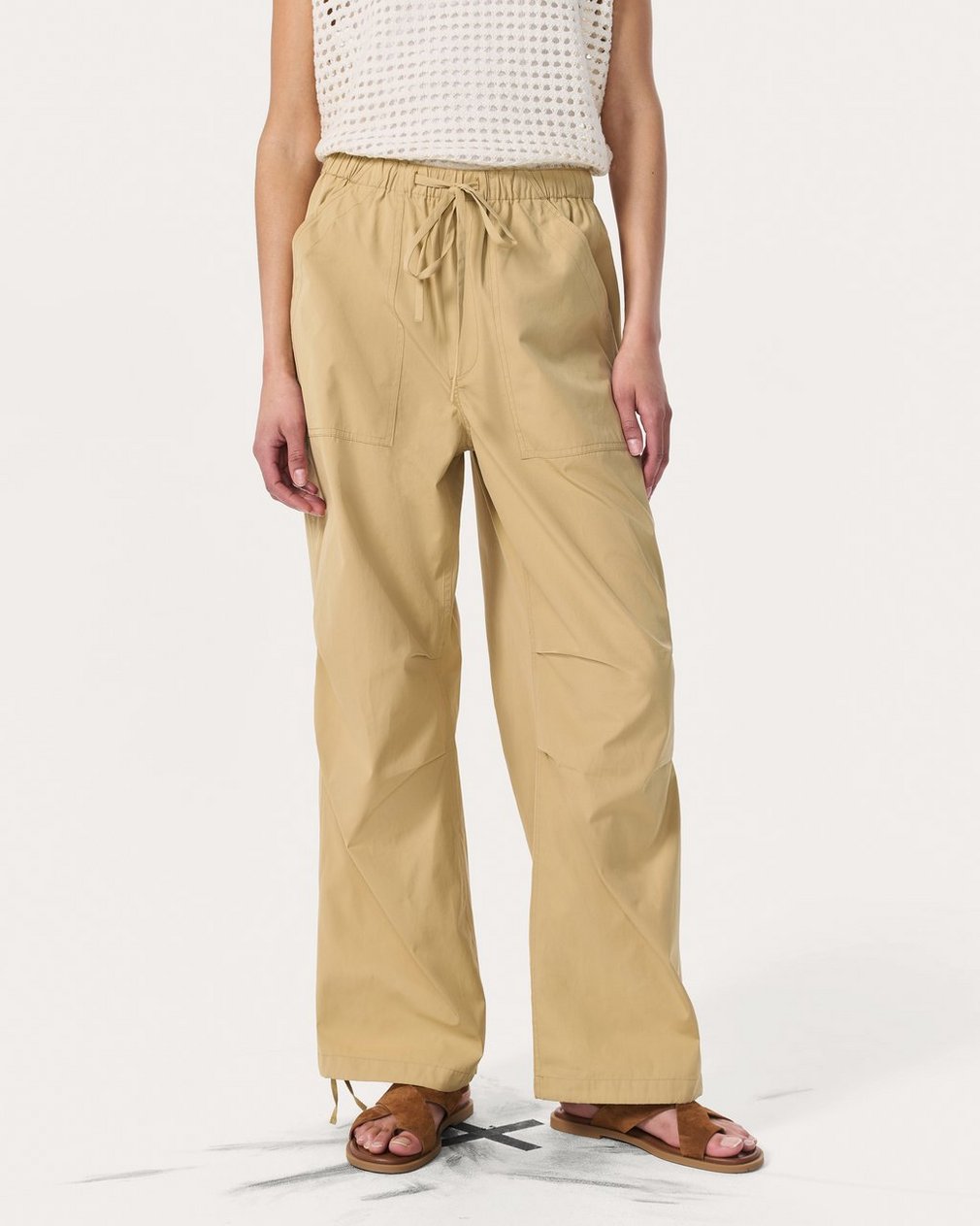 Adina Cotton Pants - Light Brown - Image 3