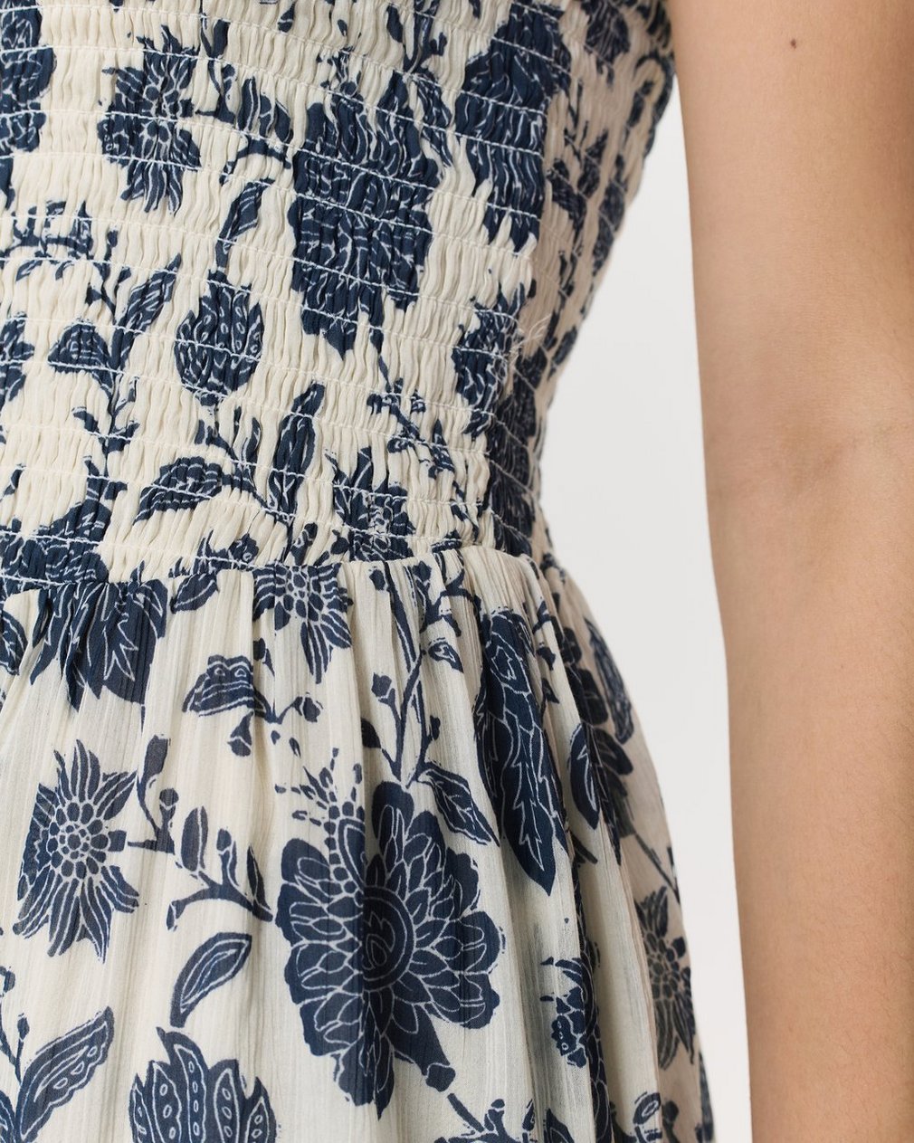 Hallie Floral Cotton-Silk Maxi Dress - Cream Floral - Image 5