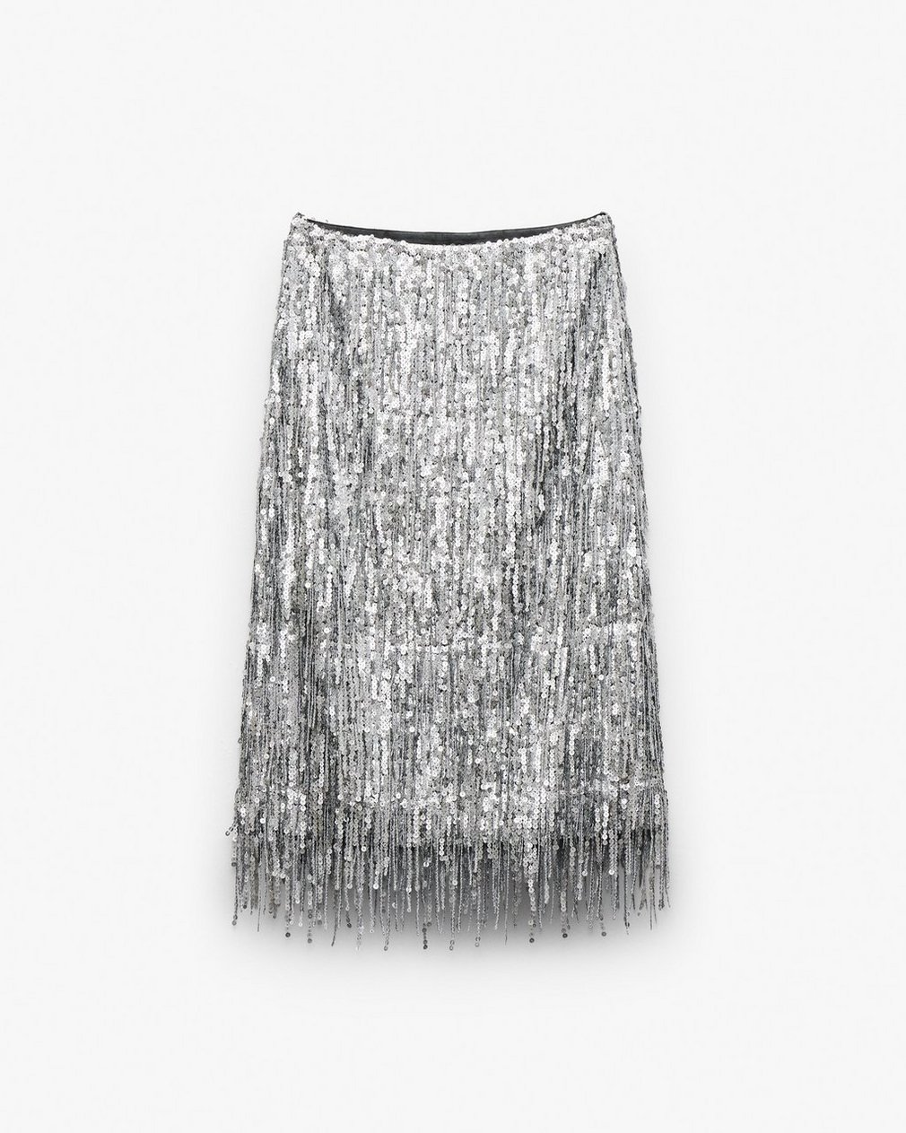 Billie Sequined Tassel Midi Skirt - Gunmetal - Image 2