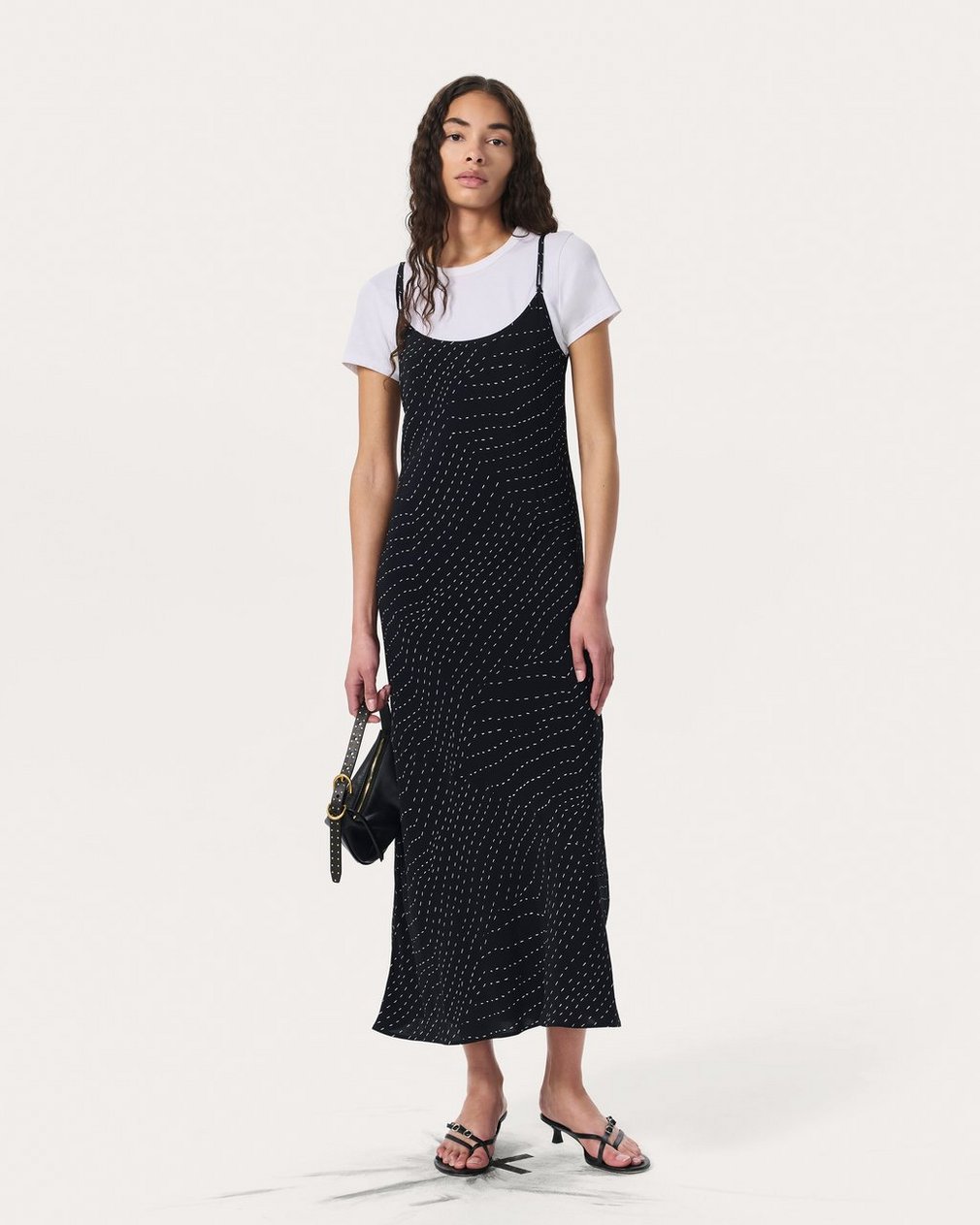 Alessia Printed Slip Dress - Black Print - Image 7