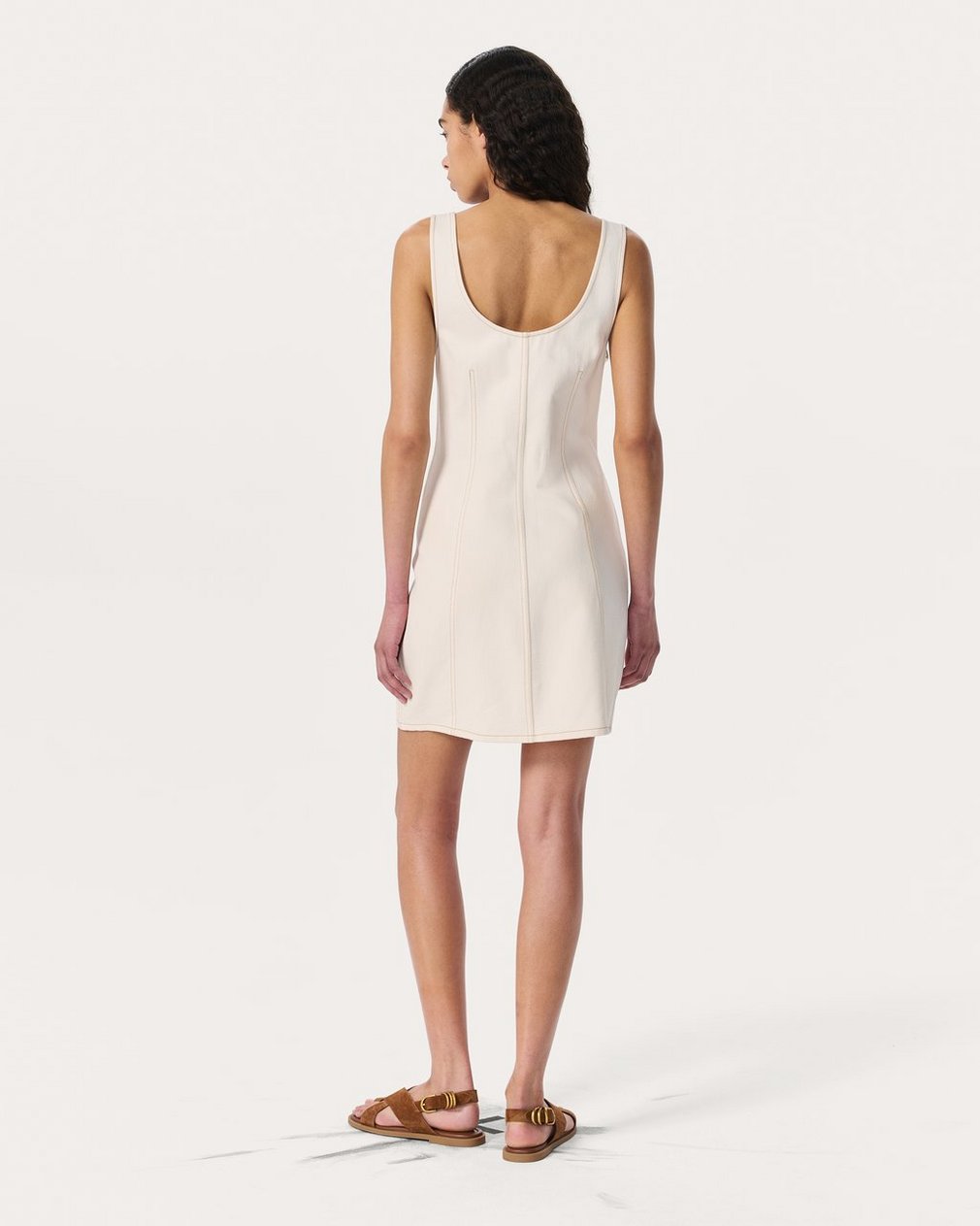 Laney Denim Dress - Ecru - Image 6