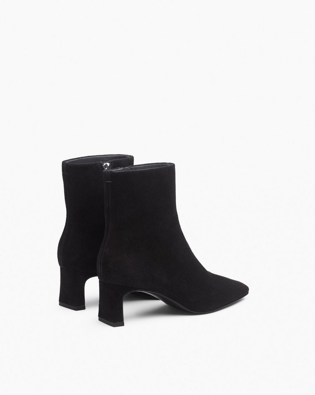 Avery Zip Suede Ankle Boots - Black Suede - Image 3