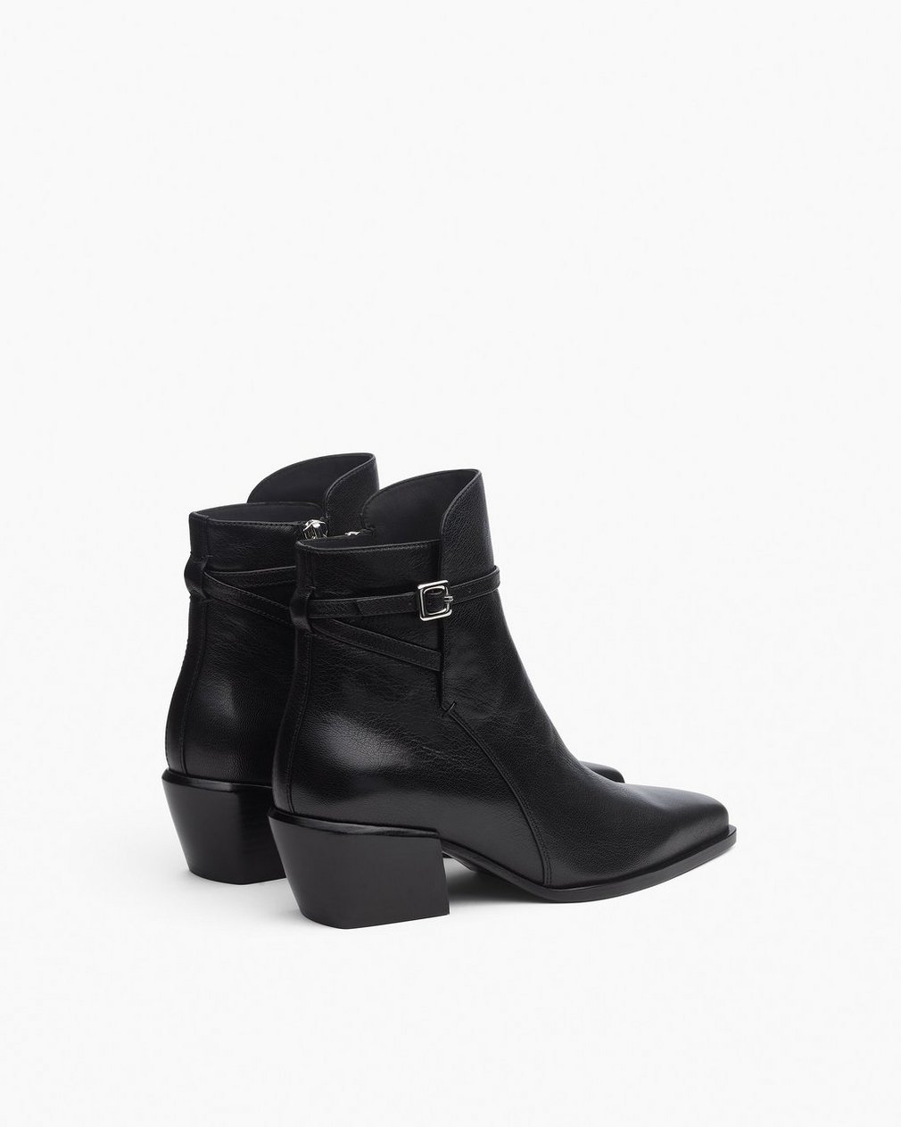 Joni Leather Buckle Boots - Black - Image 4