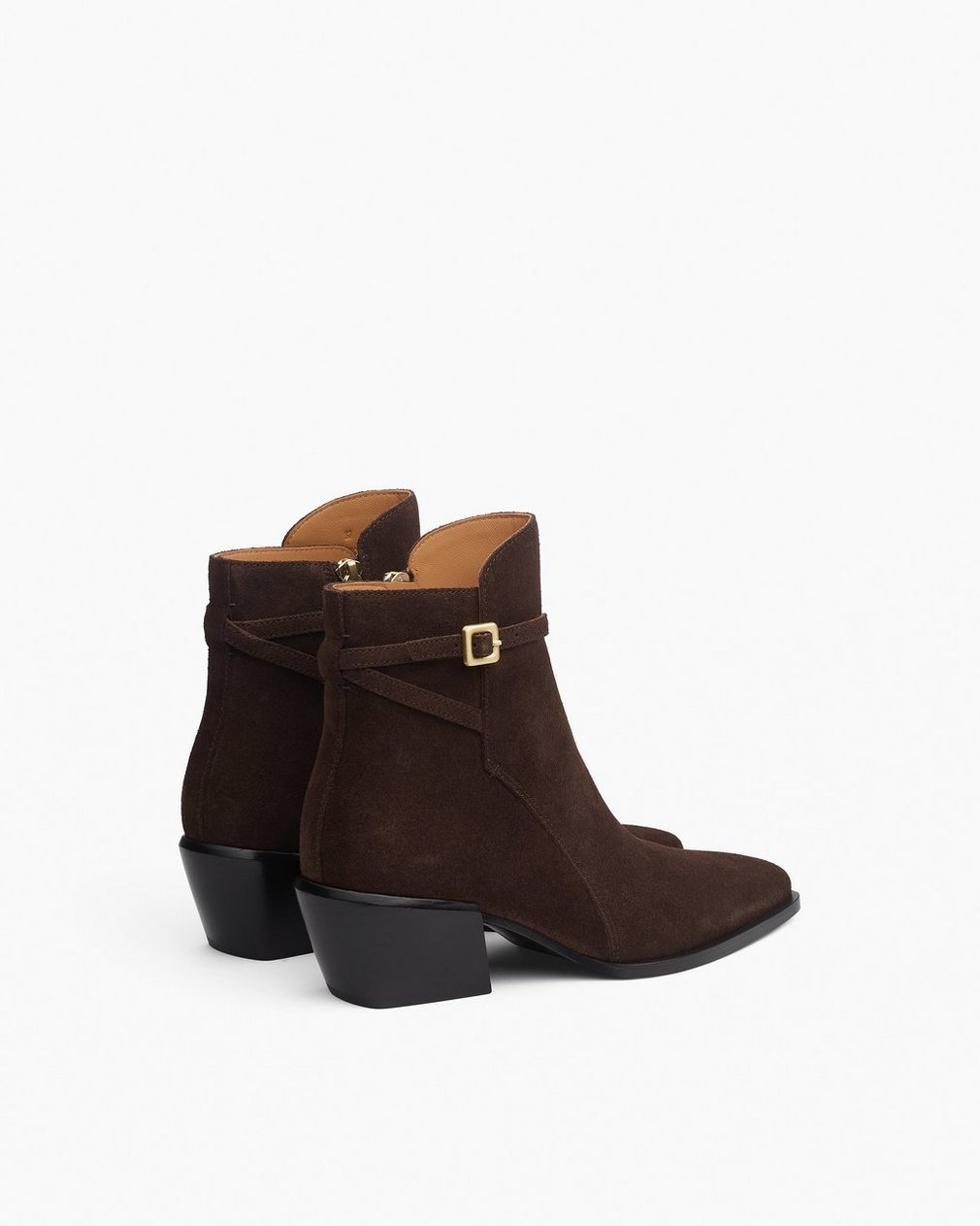 Joni Suede Buckle Boots - Dark Espresso Suede - Image 3