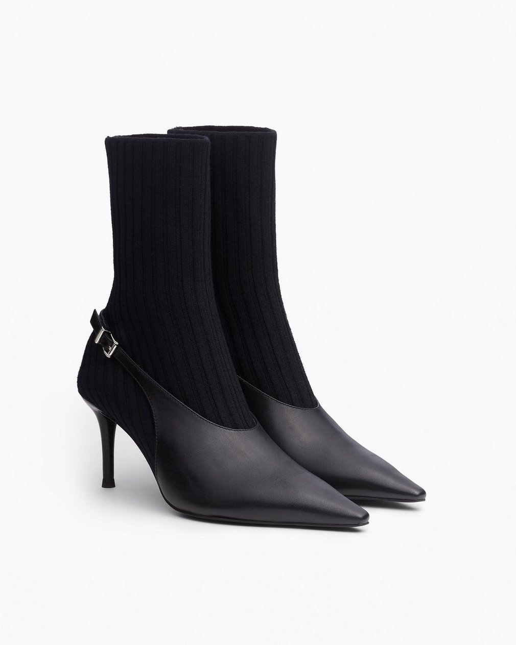 Mercer Sock Slingback Boots - Black - Image 3