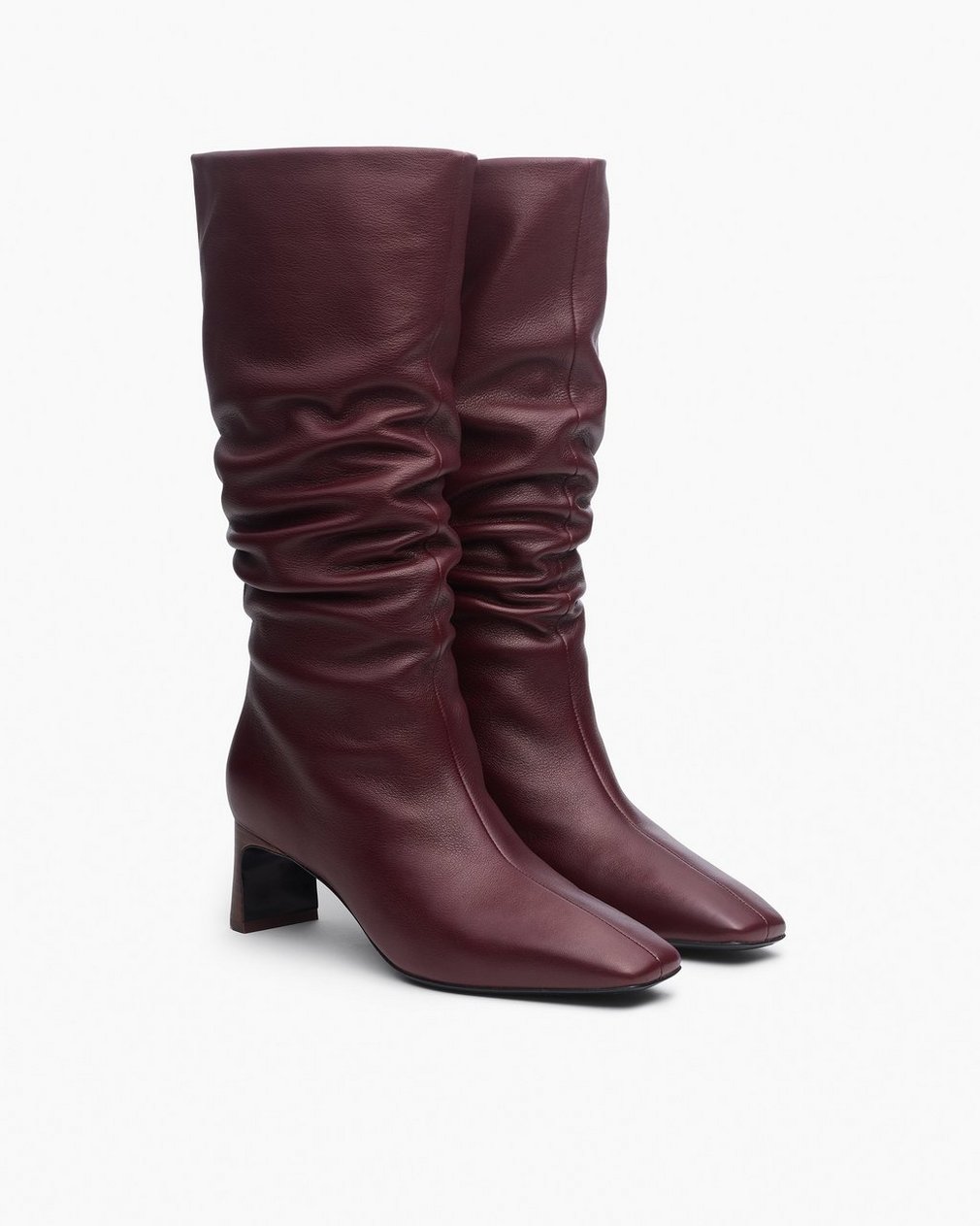 Astor Leather Slouch Boots - Bordeaux - Image 4