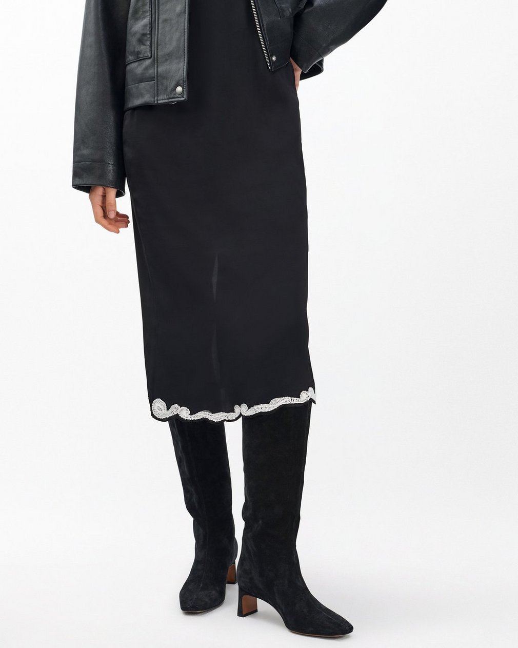 Astor Suede Slouch Boots - Black Suede - Image 2