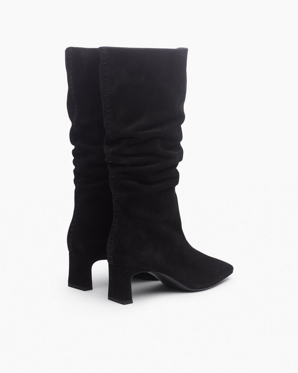 Astor Suede Slouch Boots - Black Suede - Image 5