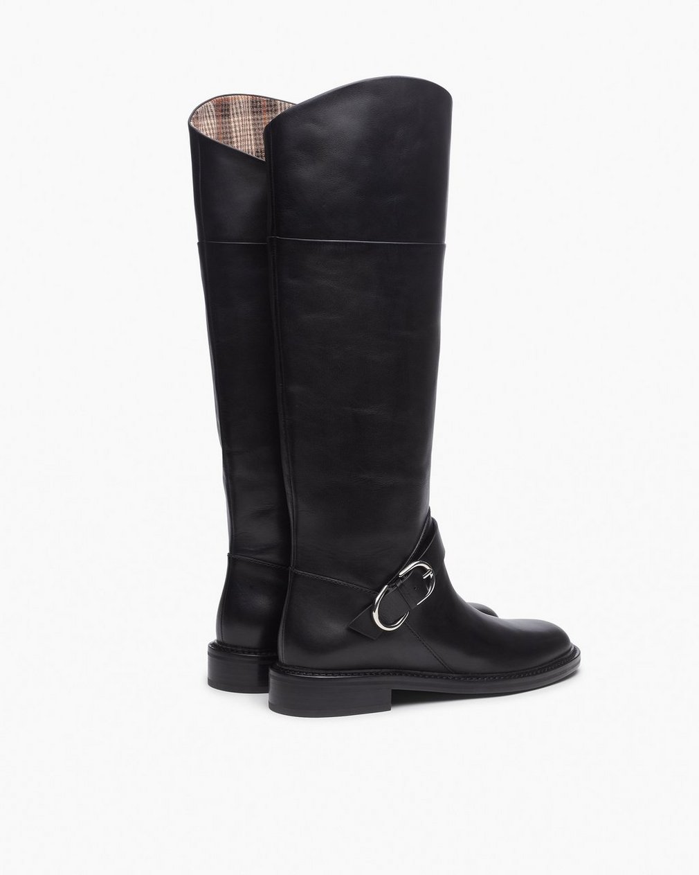 Hayden Leather Riding Boots - Black Wide Calf - Image 3