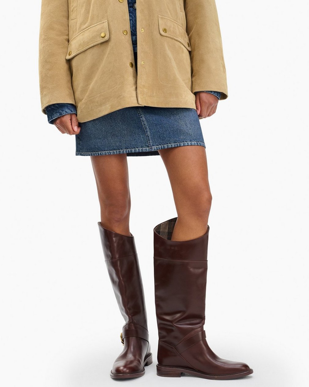 Hayden Leather Riding Boots - Mocha - Image 2