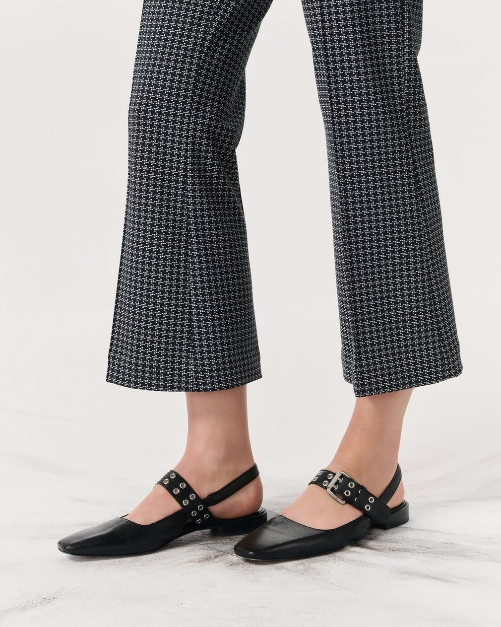 Astra Leather Slingback Flats - Black - Image 2