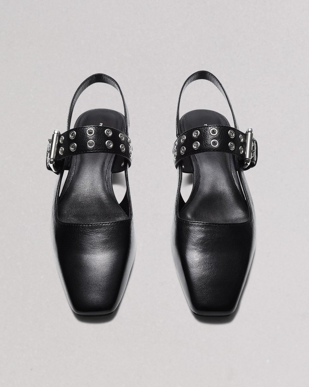 Astra Leather Slingback Flats - Black - Image 4