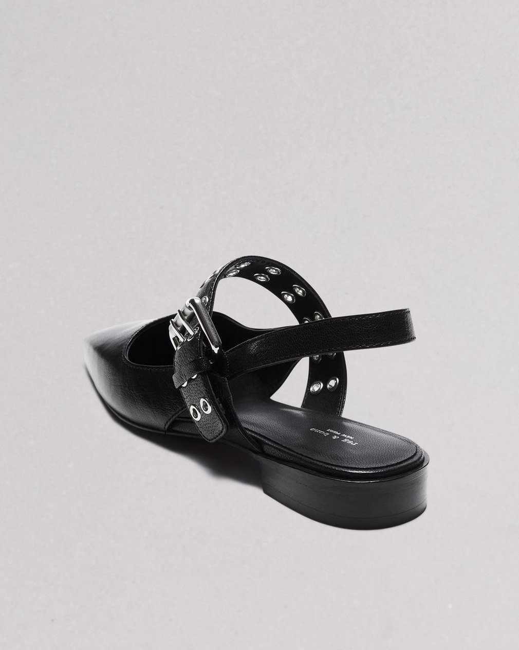 Astra Leather Slingback Flats - Black - Image 5