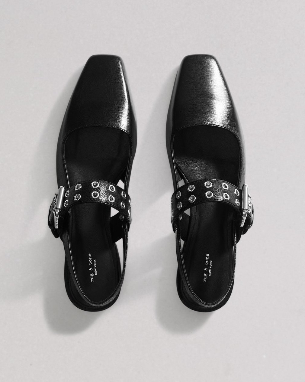 Astra Leather Slingback Flats - Black - Image 6