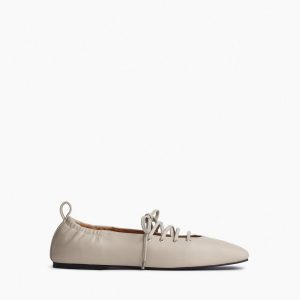 Sophia Leather Ballet Flats - Cloud