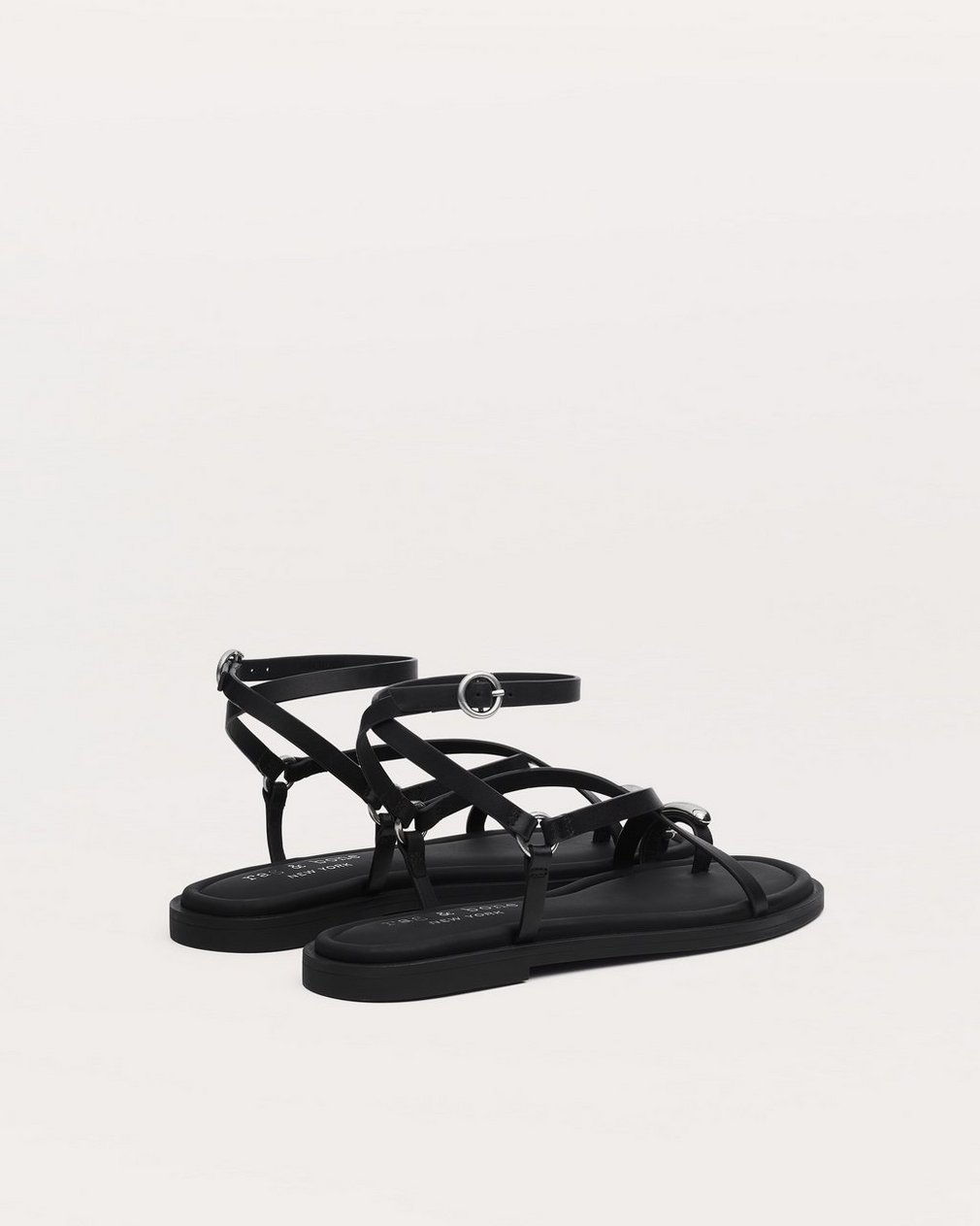 Geo Toe Ring Sandals - Black - Image 4