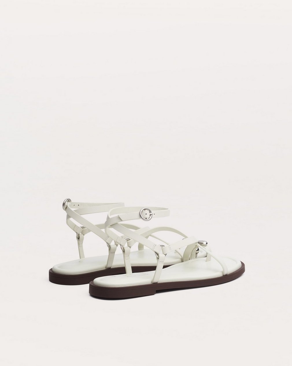 Geo Toe Ring Sandals - Antique White - Image 4