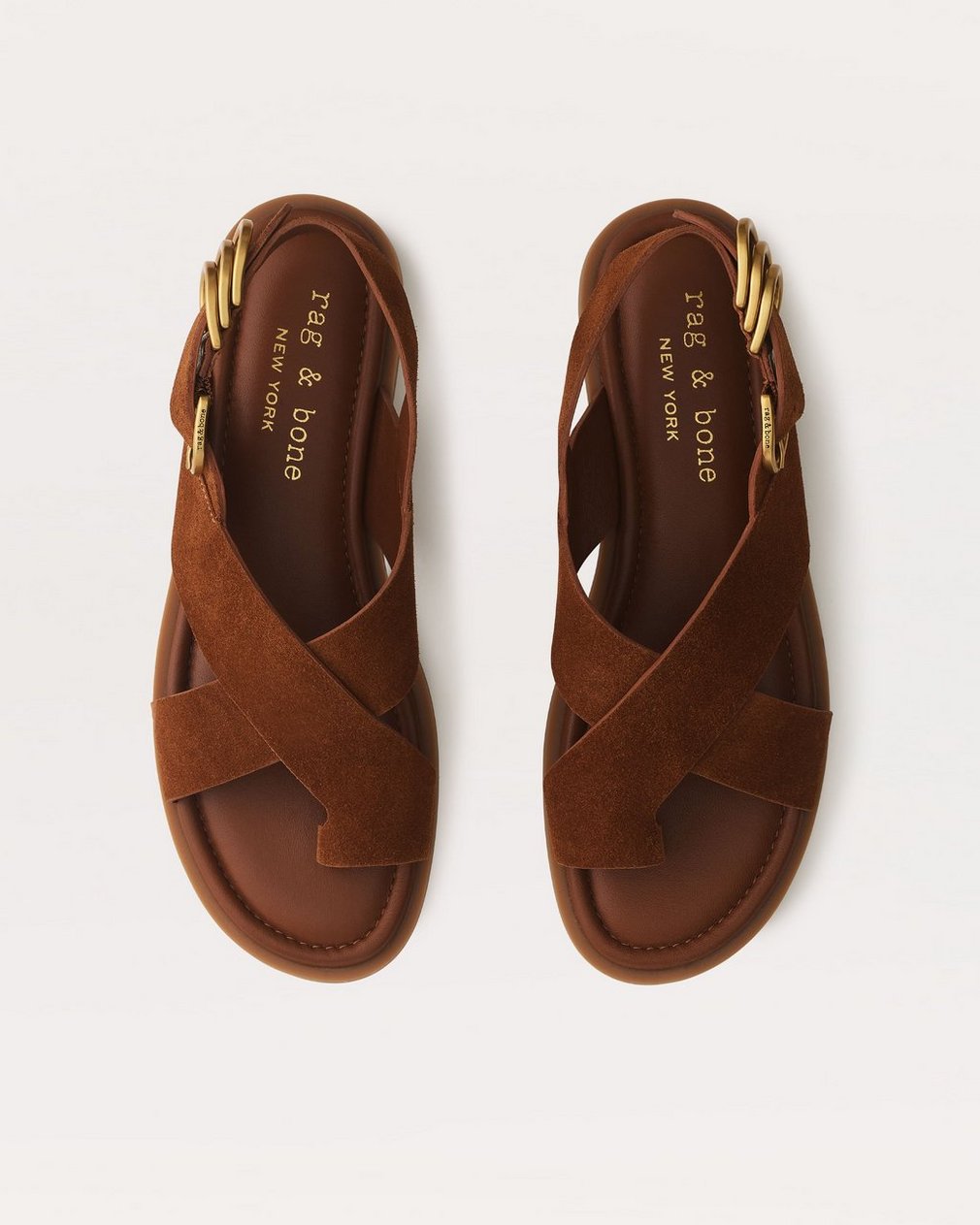 Gia Suede Crossover Sandals - Umber Suede - Image 4