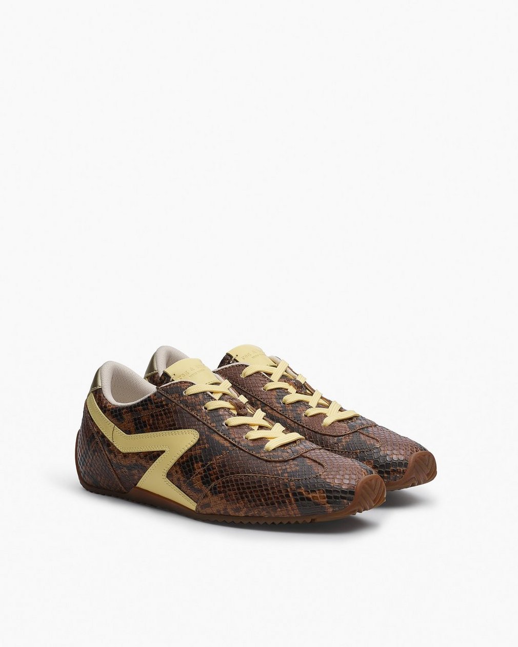 Ultra Slim Retro Runner Sneakers - Mocha Snake - Image 3