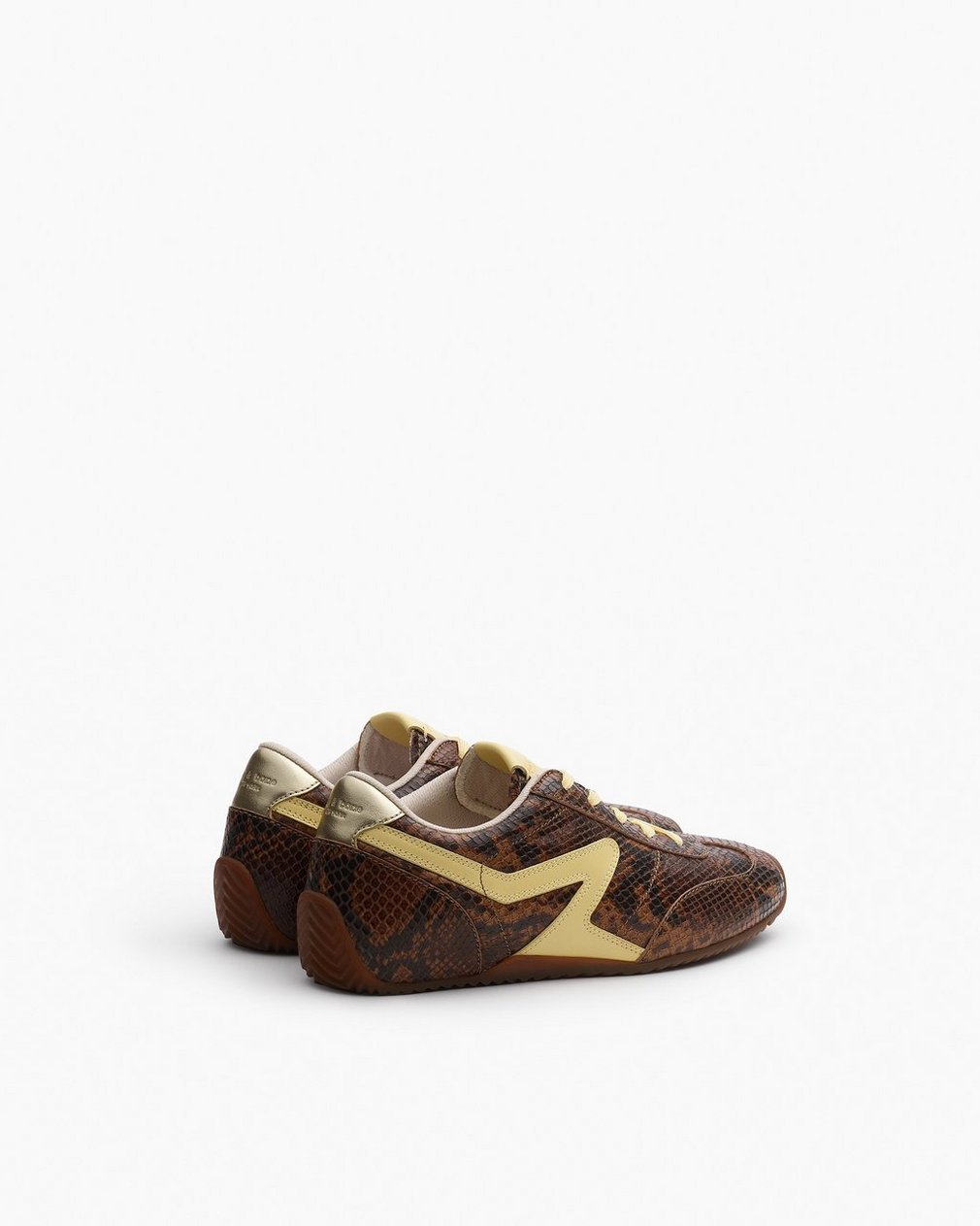Ultra Slim Retro Runner Sneakers - Mocha Snake - Image 4
