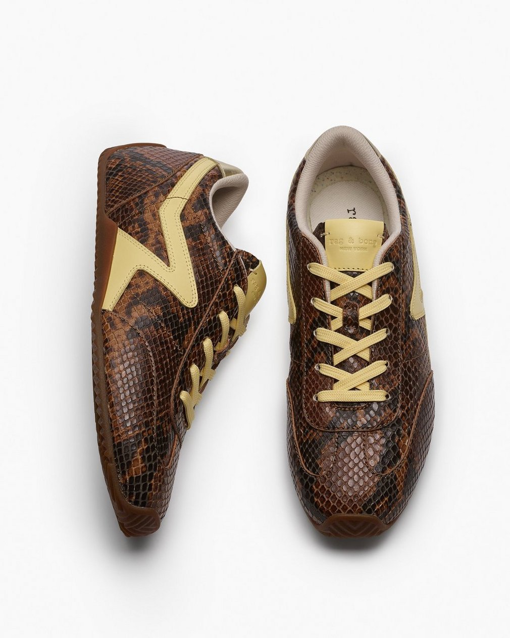 Ultra Slim Retro Runner Sneakers - Mocha Snake - Image 5