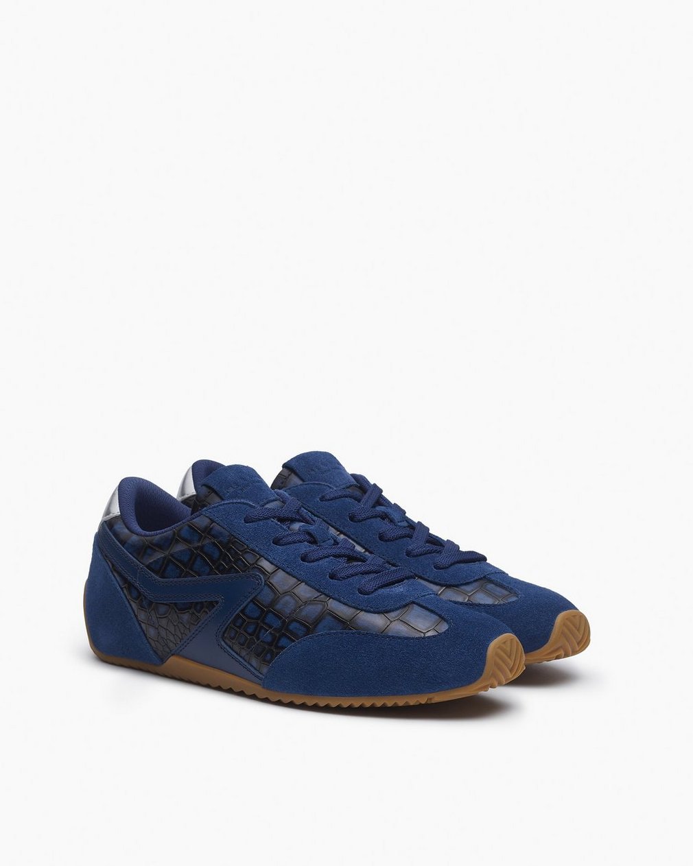 Ultra Slim Retro Runner Sneakers - Indigo Croc - Image 3