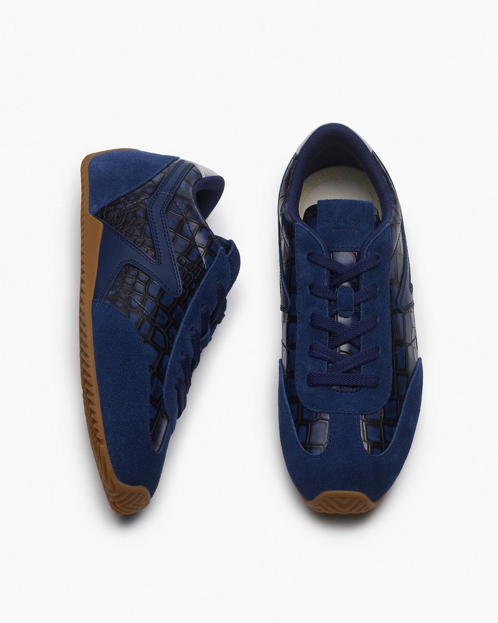 Ultra Slim Retro Runner Sneakers - Indigo Croc - Image 5