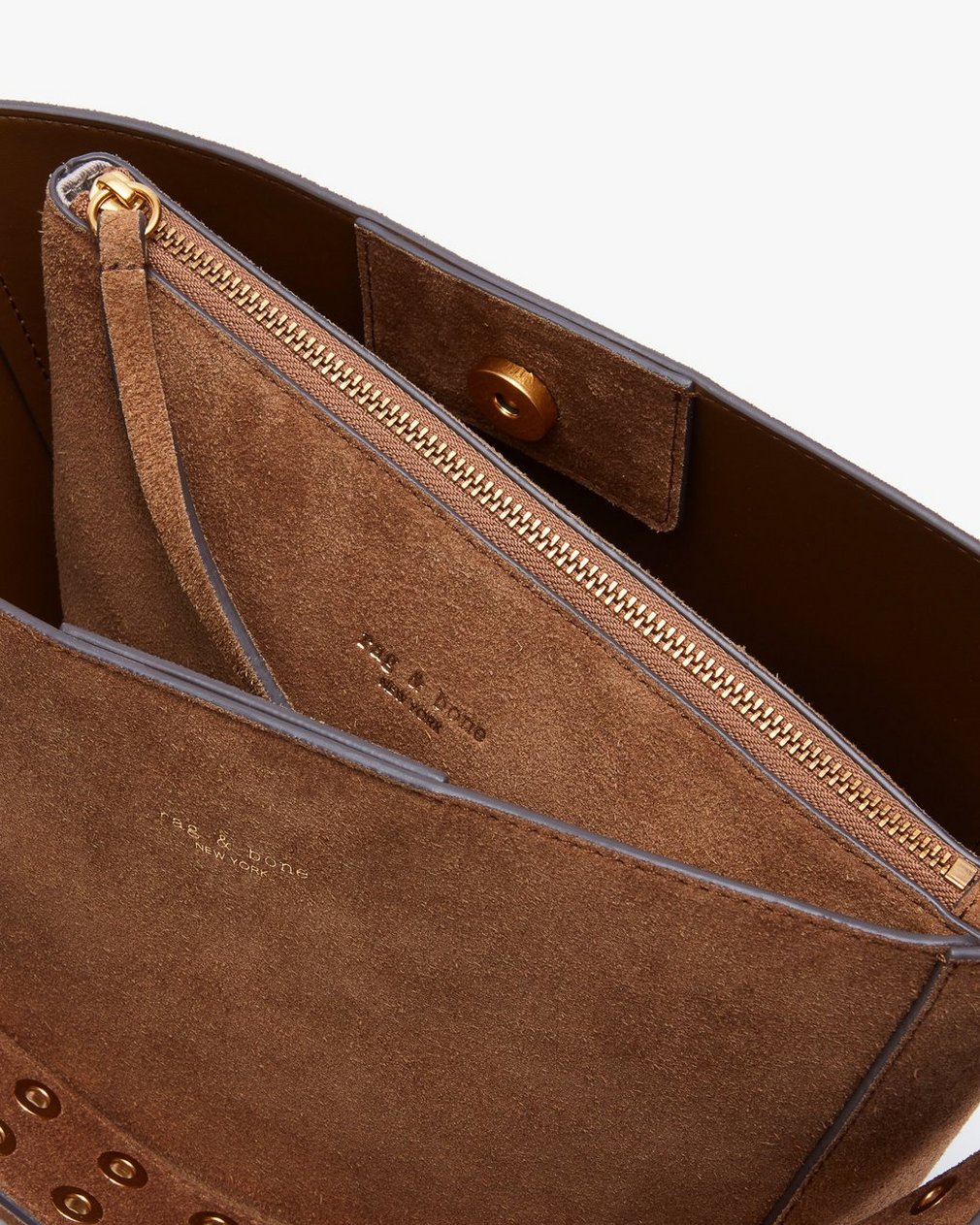 Parker Suede Bucket Bag - Golden Brown - Image 7