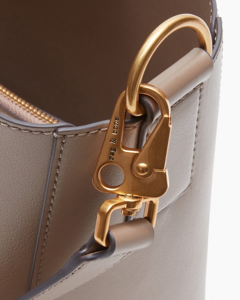Parker Leather Bucket Bag - Clay - Image 7