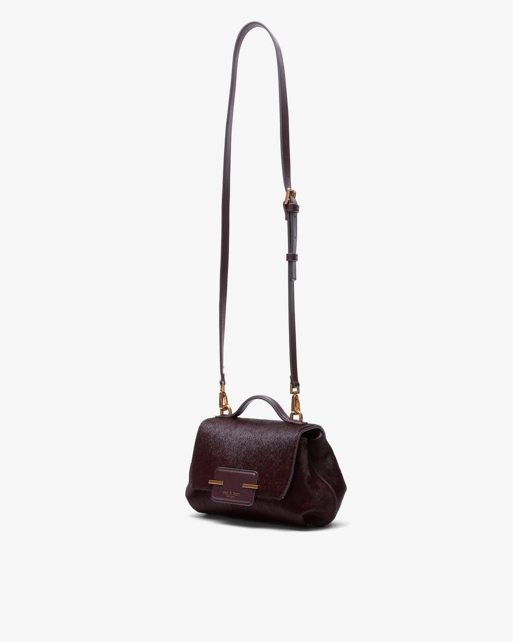 Realm Small Calf Hair Crossbody Bag - Blackberry - Image 2