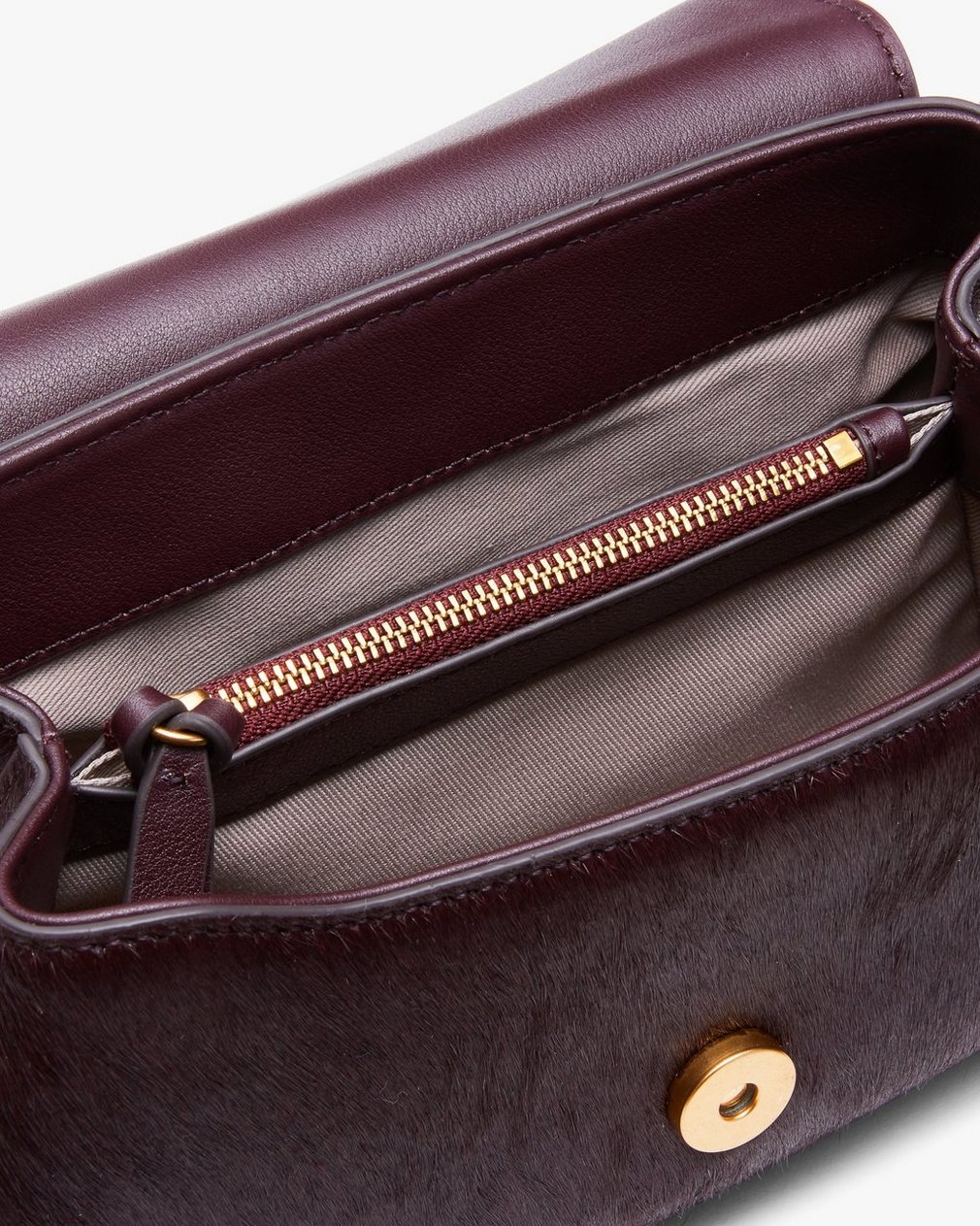 Realm Small Calf Hair Crossbody Bag - Blackberry - Image 4