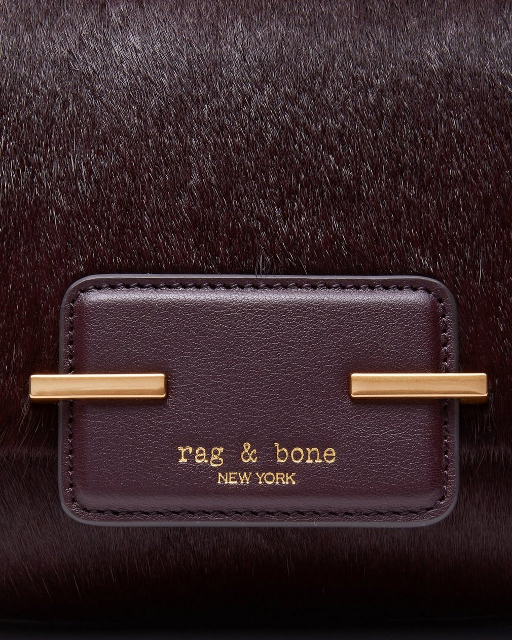 Realm Small Calf Hair Crossbody Bag - Blackberry - Image 5