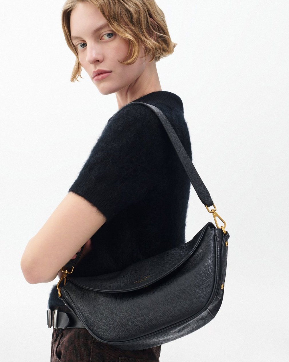 Gramercy Small Leather Flap Bag - Black - Image 2