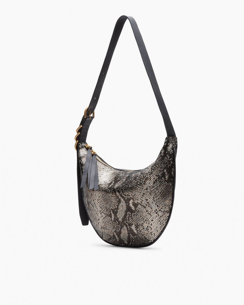 Mercer Medium Python Leather Hobo - Black Multi - Image 3