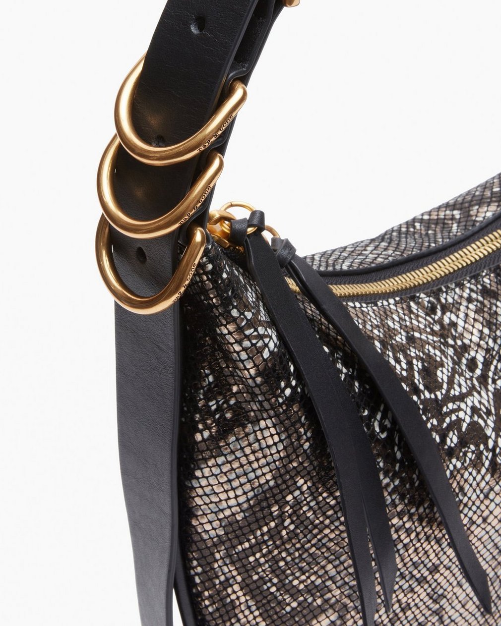 Mercer Medium Python Leather Hobo - Black Multi - Image 6