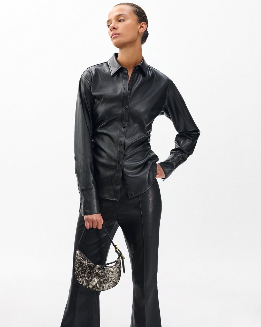 Mercer Small Python Leather Hobo - Black Multi - Image 2